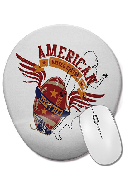 BASKI DÜNYASI Mouse Pad oval american cu suport pentru încheietura mâinii