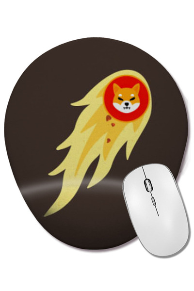 BASKI DÜNYASI Shiba Inu Coin To The Moon SHIBARMY Mouse Pad oval cu suport pe...