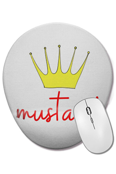 BASKI DÜNYASI Mouse Pad oval Mustard Music cu suport pentru încheietura mâinii