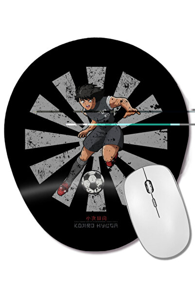 BASKI DÜNYASI Mouse Pad oval cu suport pentru încheietura mâinii Kojiro Hyuga Retro Japanese Captain Tsubasa