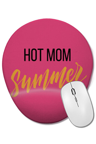 BASKI DÜNYASI Hot Mom Summer Mouse Pad oval cu suport pentru încheietura mâinii