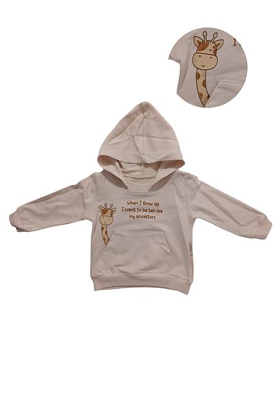 Baby s Breath Flower 100% Cotton Baby Boy Giraffe Printed 2 Thread Double Sports Hooded Sweat Bottom Top Set of 2
