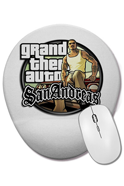 BASKI DÜNYASI Mouse Pad oval Grand Theft Auto Gta cu suport pentru încheietura mâinii