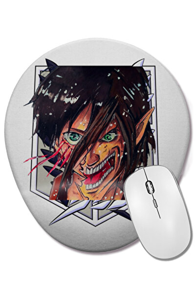 BASKI DÜNYASI Attack On Titan Arin Attack On Titan Mouse Pad oval cu suport p...