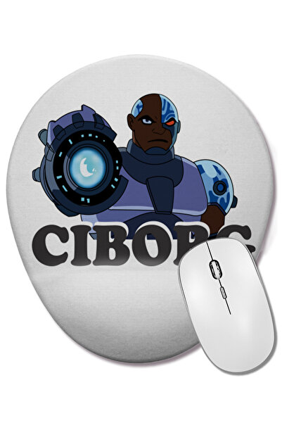 BASKI DÜNYASI Mouse Pad oval Teen Titans Ciborg cu suport pentru încheietura ...