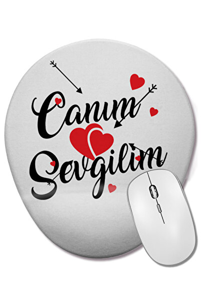 BASKI DÜNYASI Mouse Pad oval cu suport pentru încheietura mâinii, dragă iubită