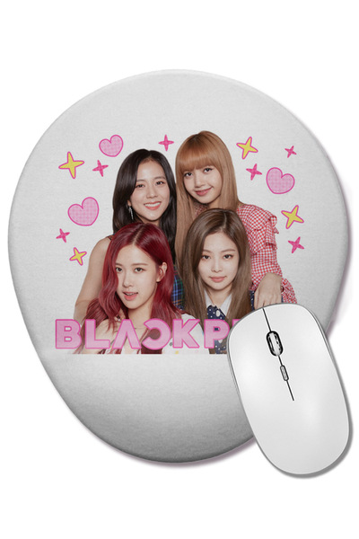 BASKI DÜNYASI Blackpink 011 Mouse Pad oval cu suport pentru încheietura mâinii