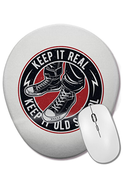 BASKI DÜNYASI Keep It Old School Mouse Pad oval cu suport pentru încheietura mâinii