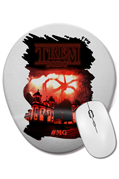 BASKI DÜNYASI Οβάλ ποντίκι με υποστήριξη καρπού Stranger Things Trem Doido Minas