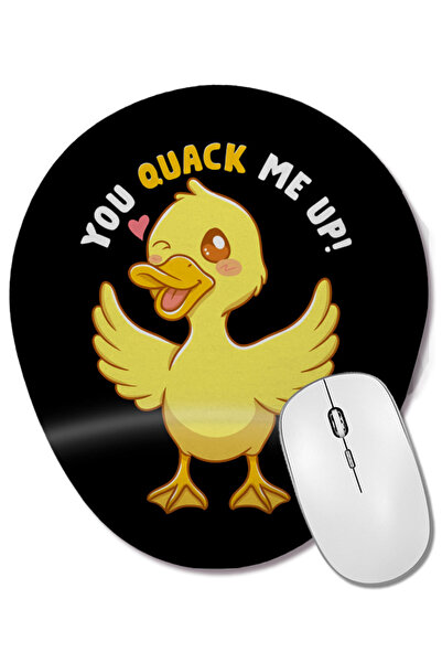 BASKI DÜNYASI Te faci pe mine să râzi! Mouse Pad oval Adorable Duckling Crack Me Up Pun cu suport pentru încheietura mâinii