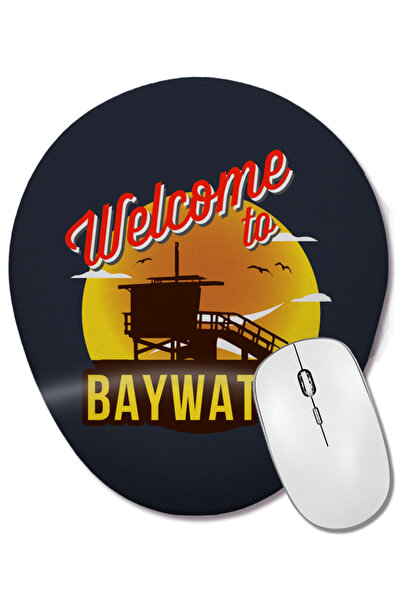 BASKI DÜNYASI Bine ați venit la Baywatch Lifeguard Tower Sunset Mouse Pad ova...