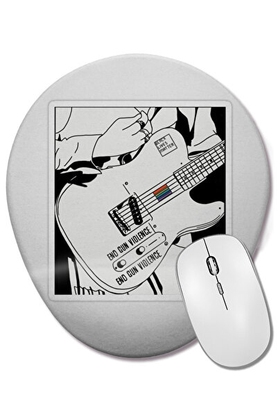 BASKI DÜNYASI Хари Стайлс Китара 09 Овална подложка за мишка с опора за китката