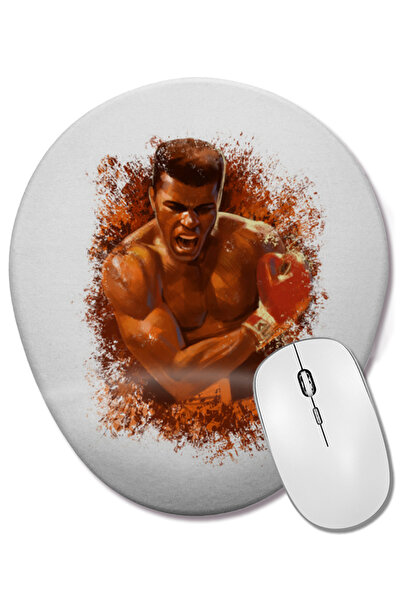 BASKI DÜNYASI Мухамед Али Бокс подложка за китката Овална подложка за мишка