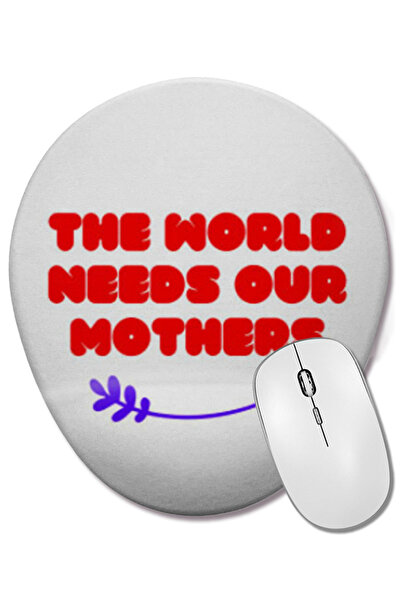 BASKI DÜNYASI Mouse Pad oval pentru ziua mamei, inteligent ca mama, cu suport pentru încheietura mâinii
