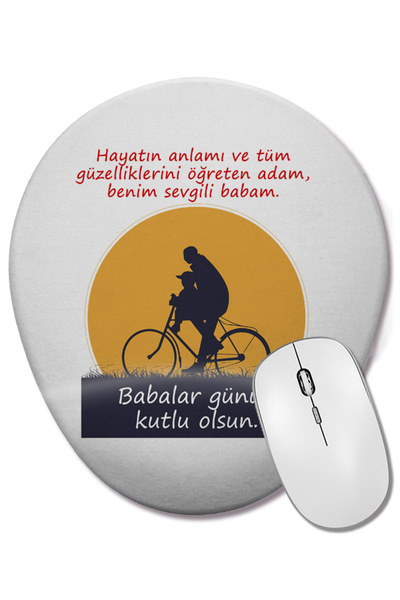 BASKI DÜNYASI Cadou pentru Ziua Tatălui 012 Mouse Pad oval cu suport pentru î...