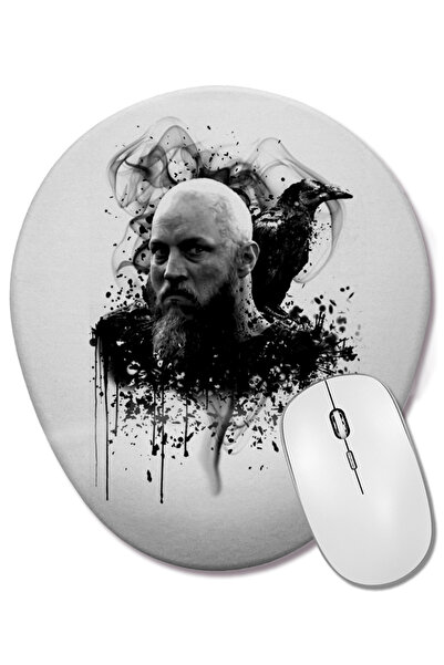 BASKI DÜNYASI Mouse Pad oval Ragnar Lothbrok Vikings cu suport pentru încheie...