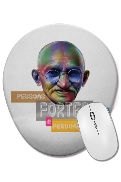 BASKI DÜNYASI Mouse Pad oval Mahatma Gandhi cu suport pentru încheietura mâinii