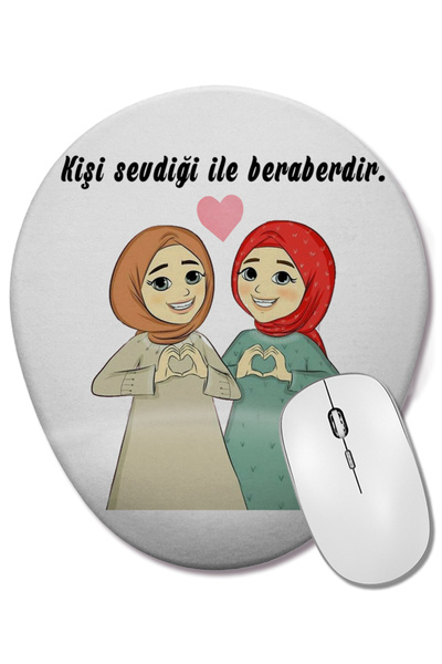 BASKI DÜNYASI Οβάλ ποντίκι με υποστήριξη καρπού με την επιφάνεια «Κορίτσια θε...