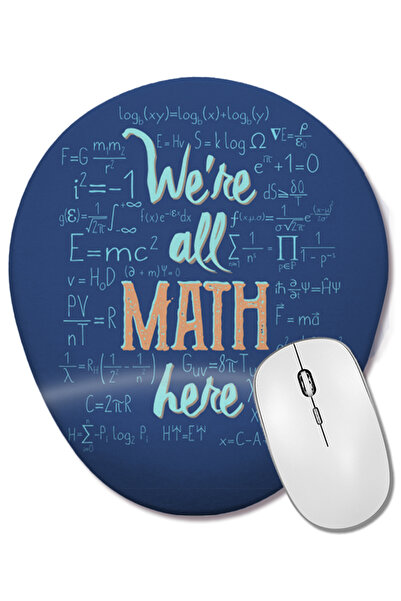 BASKI DÜNYASI Toți suntem în matematică. Mouse pad oval cu suport pentru înch...
