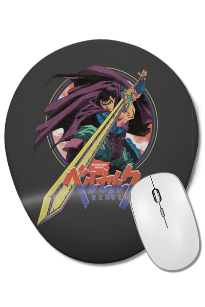 BASKI DÜNYASI Mouse Pad oval Berserk 01 cu suport pentru încheietura mâinii