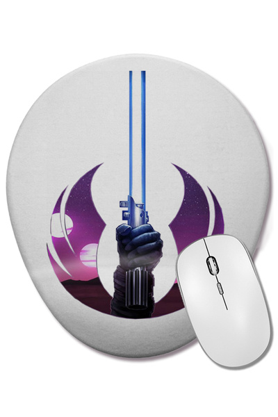 BASKI DÜNYASI Mouse Pad oval Sabre De Luz cu suport pentru încheietura mâinii