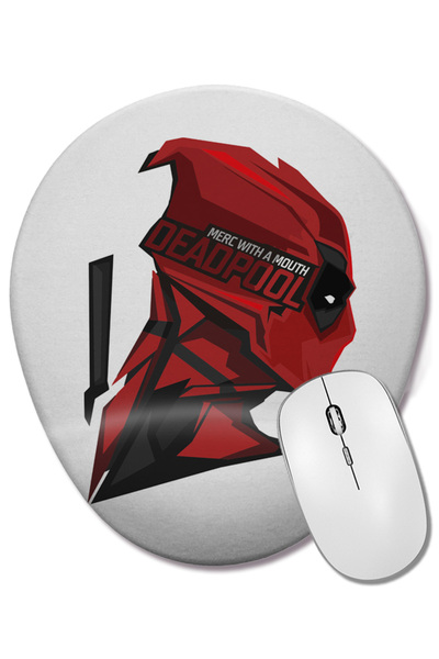 BASKI DÜNYASI Deadpool 01 Mouse Pad oval cu suport pentru încheietura mâinii