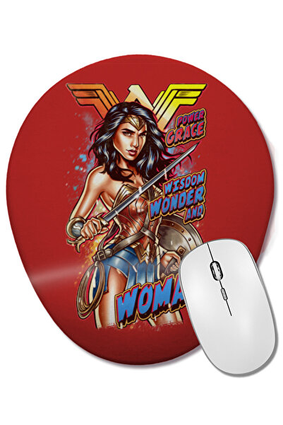 BASKI DÜNYASI Mouse Pad oval Wonder Woman Diana Prince cu suport pentru înche...