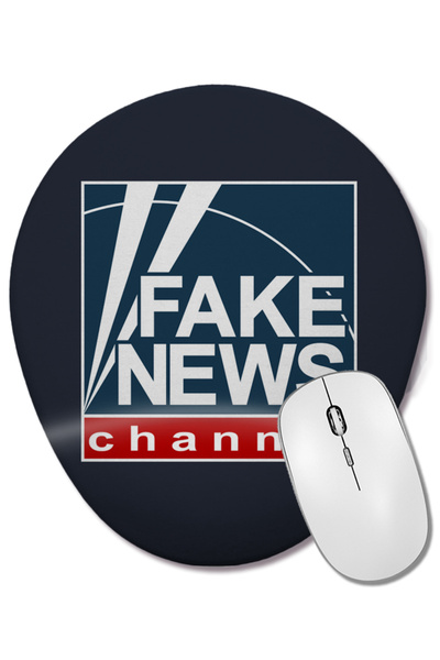 BASKI DÜNYASI Fake News Channel Fox News Logo Οβάλ ποντίκι με υποστήριξη καρπού