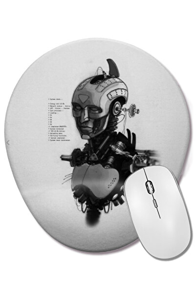 BASKI DÜNYASI Mouse Pad oval Android Me Robot cu suport pentru încheietura mâ...