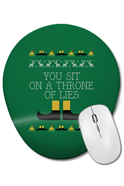 BASKI DÜNYASI Throne Of Lies Elf Quote Christmas Knit Bilek Destekli Oval Mou...