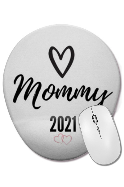 BASKI DÜNYASI MOMMY 2021 Mouse Pad oval cu suport pentru încheietura mâinii