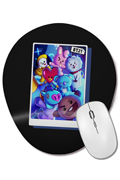 BASKI DÜNYASI Bts Bt21 Οβάλ ποντίκι με οπίσθιο στήριγμα καρπού