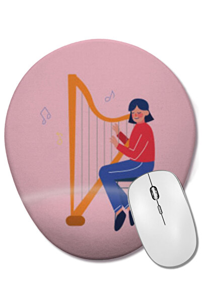 BASKI DÜNYASI Mouse Pad oval cu suport pentru încheietura mâinii, cu artă muz...