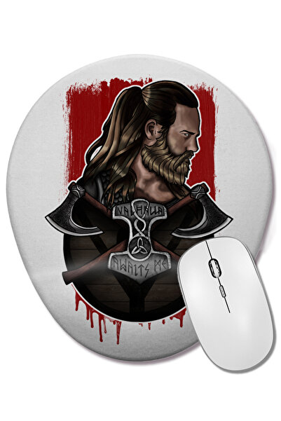 BASKI DÜNYASI Mouse Pad oval Valhalla cu suport pentru încheietura mâinii