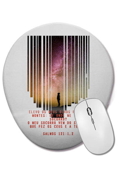 BASKI DÜNYASI Повдигам очите си към планините Bilek Destekli Oval Mouse Pad