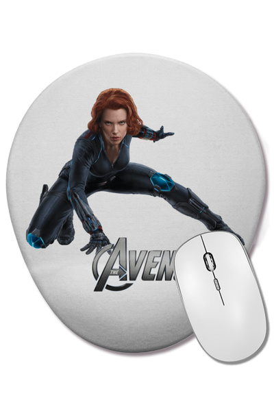 BASKI DÜNYASI Mouse Pad oval Viuva Negra Avengres cu suport pentru încheietura mâinii