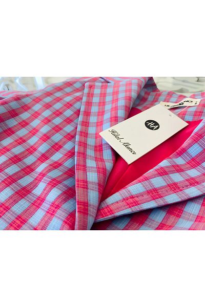 MS KİDS Markasensinkids Girl's Checkered Design Blazer Jacket