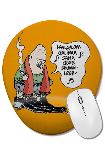 BASKI DÜNYASI Mouse Pad oval Baaddin Lay Lay Lom cu suport pentru încheietura mâinii