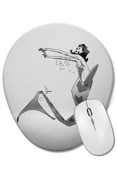 BASKI DÜNYASI Mouse Pad oval Minha Sereia cu suport pentru încheietura mâinii