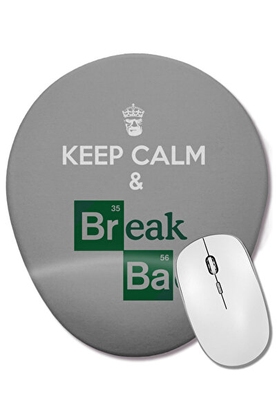 BASKI DÜNYASI Keep Calm And Break Bad Mouse Pad oval cu suport pentru încheie...