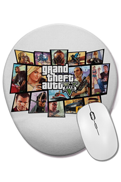 BASKI DÜNYASI Mouse Pad oval Grand Theft Auto Gta V cu suport pentru încheietura mâinii