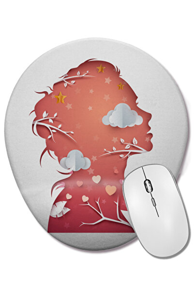 BASKI DÜNYASI Cadou pentru Ziua Mamei 018 Mouse Pad oval cu suport pentru înc...