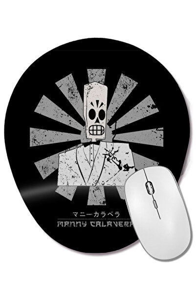 BASKI DÜNYASI Manny Retro Japanese Grim Fandango Οβάλ ποντίκι με υποστήριξη κ...