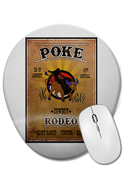 BASKI DÜNYASI Poke Rodeo Oval Mouse Pad with Wrist Support