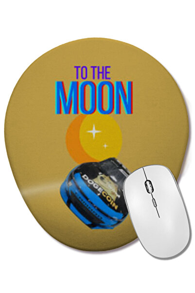 BASKI DÜNYASI TO THE MOON DOGECAR Dogecoin Kripto Logo Merch Ovalna Podloga z...