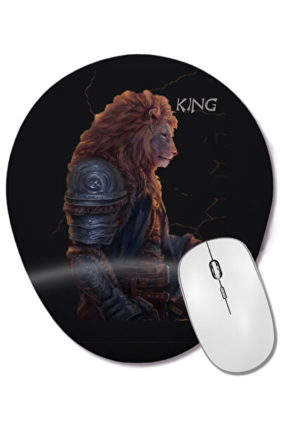 BASKI DÜNYASI Mouse Pad oval cu suport pentru încheietura mâinii Regele Leu