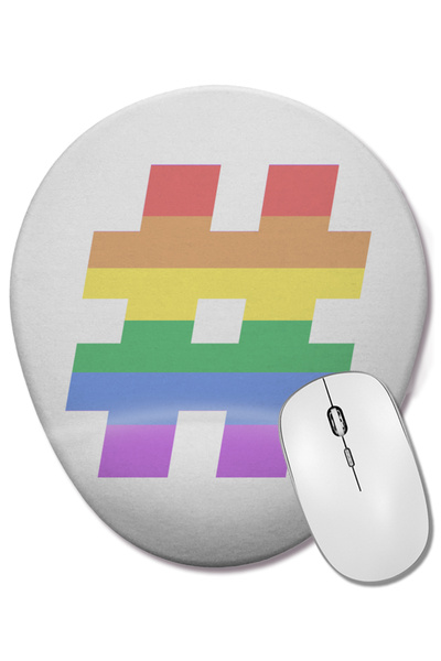 BASKI DÜNYASI Οβάλ ποντίκι ποντικοπολιτείας με υποστήριξη καρπού Pride Rainbo...