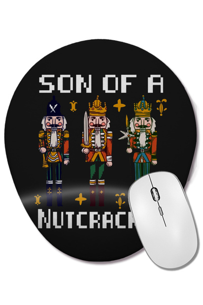 BASKI DÜNYASI Mouse Pad oval cu suport pentru încheietura mâinii, Son of a Nutcracker