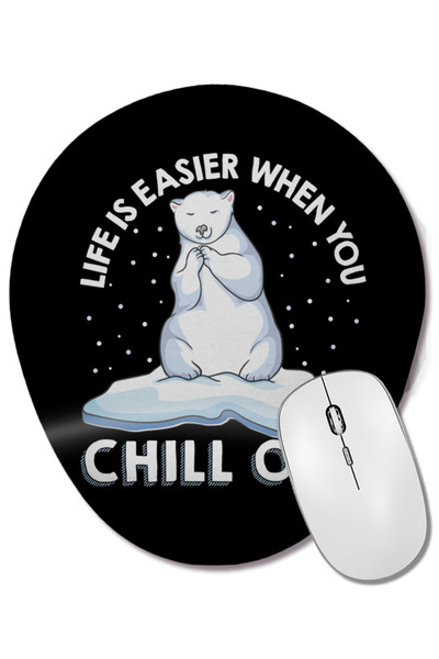 BASKI DÜNYASI Viața este mai ușoară când te relaxi Mouse Pad oval cu suport p...