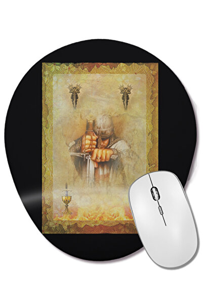 BASKI DÜNYASI Mouse Pad oval Knight 01 cu suport pentru încheietura mâinii